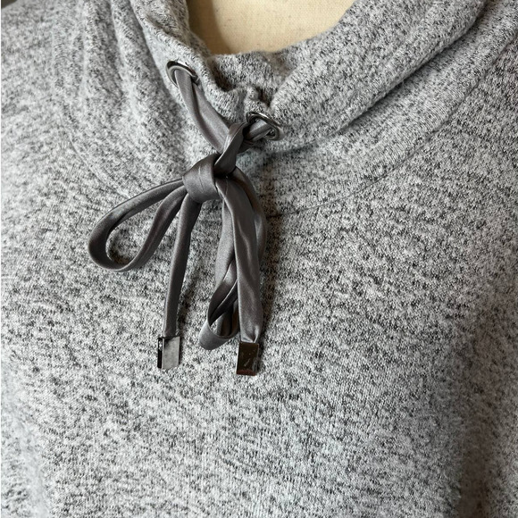 Philosophy Poncho Size 1X in Gray and Black Marled Soft Material Cowl Neckline - Picture 2 of 6